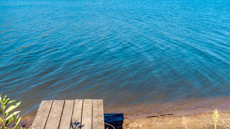 Photo The wooden structure of the small river Platformの写真素材