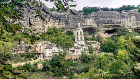 Republic of Crimea, Bakhchisaray, photo Holy Dormition male cave monasteryの素材 [FY310172484811]