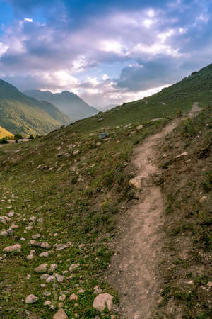 Mountain trail. North Ossetia Alania. The surroundings of the city of Fiagdon.