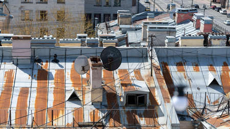 View over the rooftops city of St. Petersburg, Russia.の写真素材