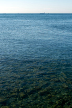 rocky seabed of the Black Sea, top view.の写真素材