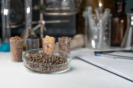 Laboratory studies of animal feed. Studies on the analysis of agricultural grains and seeds in...