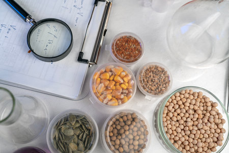 Analysis of cereal and legume seeds in the laboratory. Tests for GMO content, nitrates and seed...