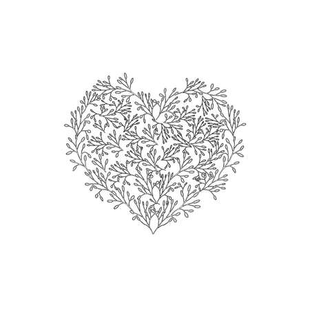 Floral hearts frame for weeding invitationsのイラスト素材