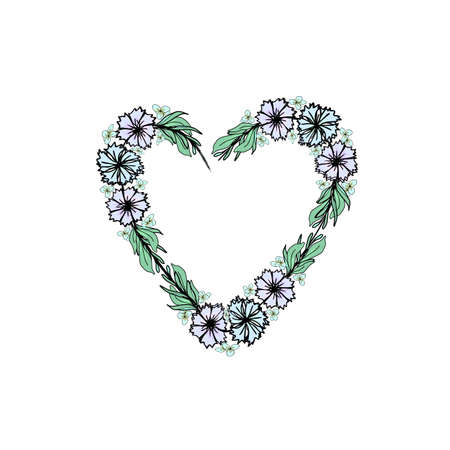 Floral hand drawn clip artのイラスト素材