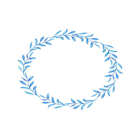 Watercolor leaf frameのイラスト素材