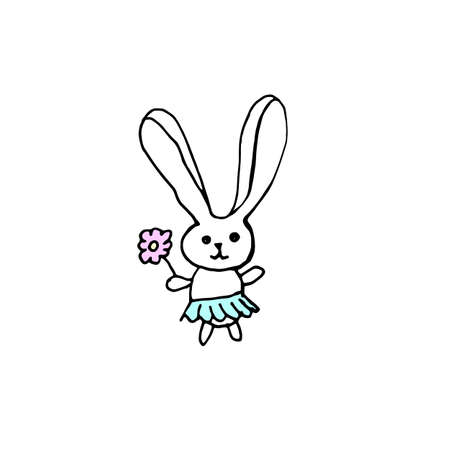the Easter bunny litle rabbitのイラスト素材