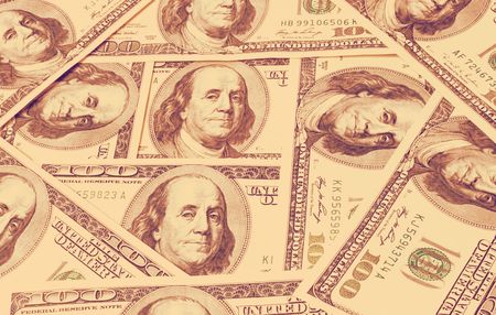 Background with money american hundred dollar bills