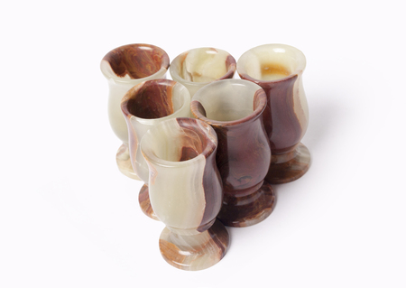 The isolated bowl from onyx on a white backgroundの写真素材