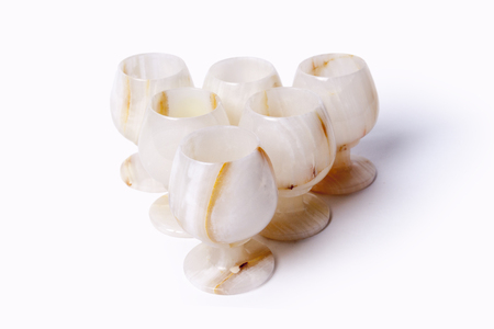 The isolated bowl from onyx on a white backgroundの写真素材