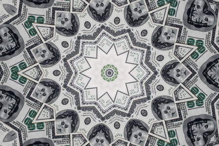 Dollar banknotes close up. Texture of dollarsの写真素材