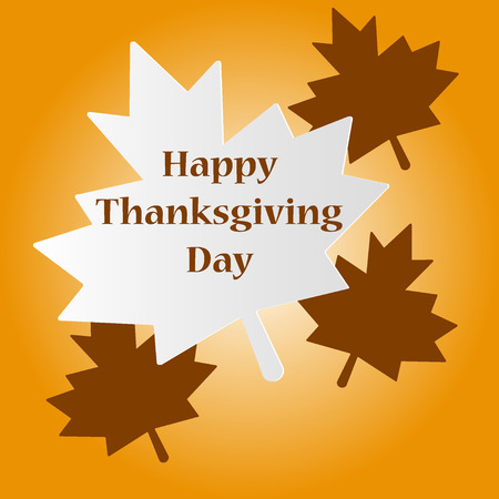 Happy Thanksgiving Day background with beautiful autumn maple leaves, can be use as flyer, banner or poster.のイラスト素材