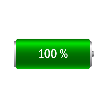 Illustration charged battery on a white backgroundのイラスト素材