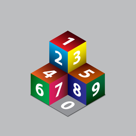 Abstract infographics with 3d colorful blocks. Vector illustration.のイラスト素材