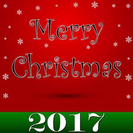 Christmas Greeting Card. Merry Christmas lettering, vector illustrationのイラスト素材
