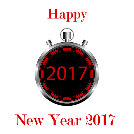 Creative Abstract New Year 17 Beginning Celebration Concept 3d Render Illustration Stopwatch With Happy New Year 17 Congratulation Text Isolated On Whiteのイラスト素材 ストックフォト 写真素材のstock Foto ストックドットフォト