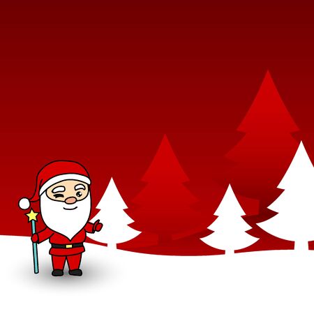 Christmas card with Santa Claus. Vector illustration.のイラスト素材