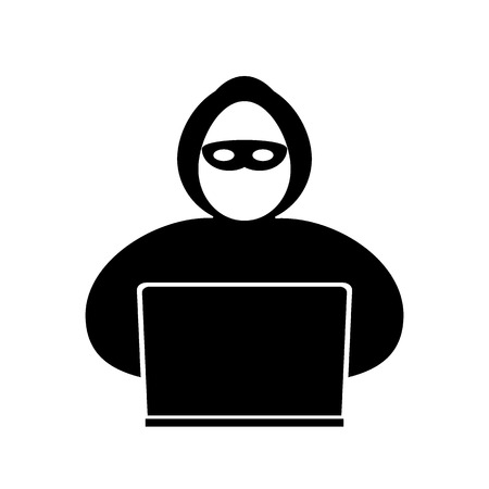 Hacker with laptopのイラスト素材