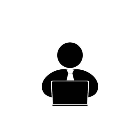 people with computer, person  laptop icon.のイラスト素材