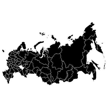 Vector map Russia. Isolated vector Illustration. Black on White background. EPS Illustration.の写真素材