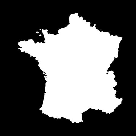 White map of France on a black backgroundのイラスト素材