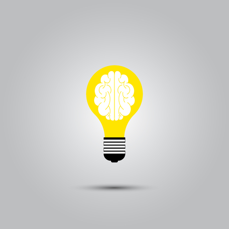 Light bulb brain iconのイラスト素材