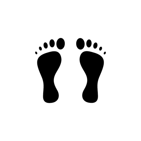 Ilustración de Foot print vector icon on white background. Footprint vector clip art. Footprint black shape. - Imagen libre de derechos