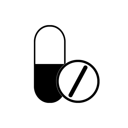 Pills icon flat.のイラスト素材