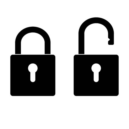 Locked and unlocked padlockのイラスト素材