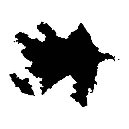 Black map of Azerbaijan on a white backgroundのイラスト素材