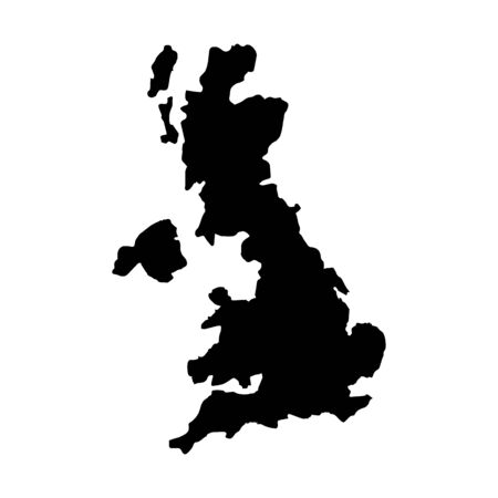 flat design great britain map silhouette icon vector illustrationのイラスト素材