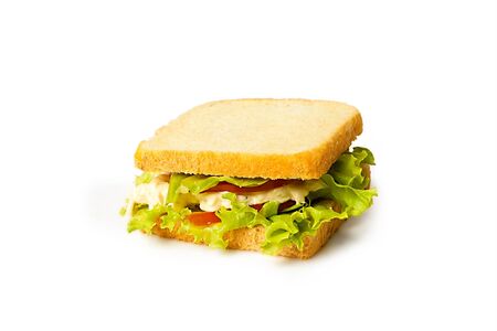 sandwich on white backgroundの写真素材