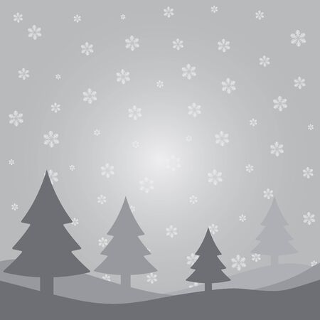 Gray Christmas cardのイラスト素材