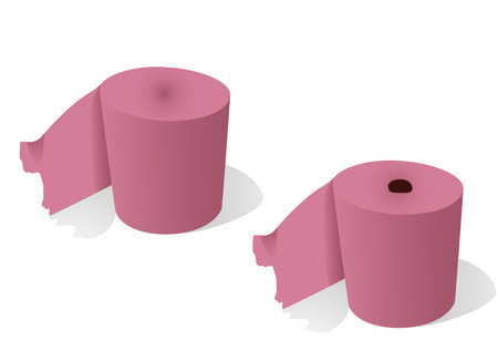 2 rolls of a hygienic paper on a white backgroundのイラスト素材