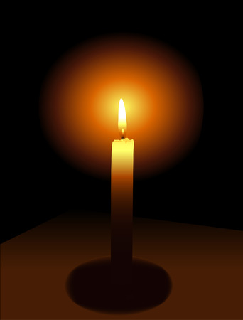 The big burning candle on a dark backgroundのイラスト素材