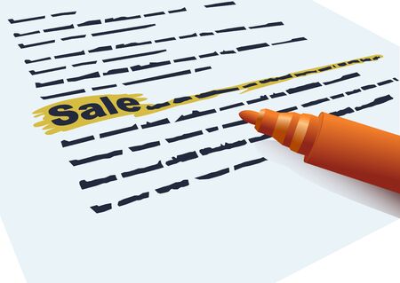 The announcement of sale led round by a markerのイラスト素材