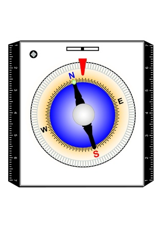 Illustration of a compass with rulers on a white backgroundのイラスト素材