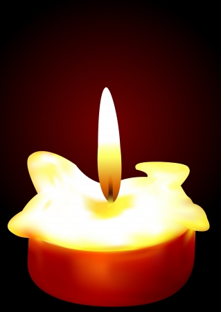 Illustration of a burning candle on a dark backgroundのイラスト素材
