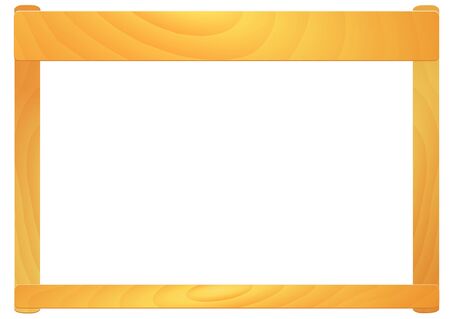 Illustration of an empty wooden frame on white backgroundのイラスト素材