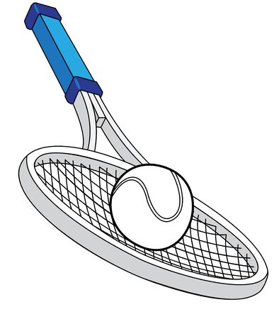 Illustration of a tennis racquet with a ballのイラスト素材
