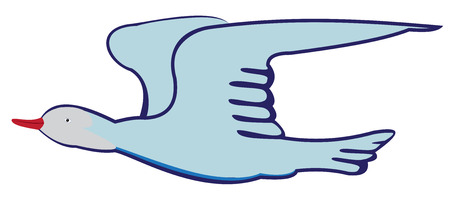 Illustration of a flying bird on a white backgroundのイラスト素材