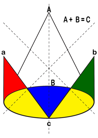 Vector drawing of geometric triangles and ovals on a white のイラスト素材