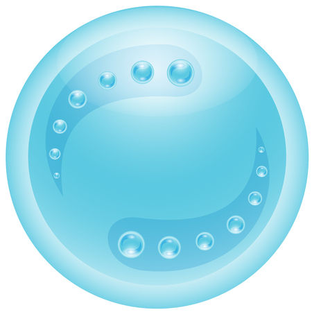 Illustration of abstract blue globe with decoration on a white backgroundのイラスト素材