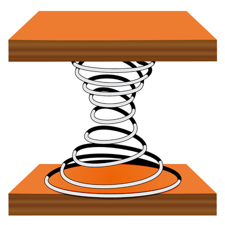 Illustration of a spiral on a wooden stand on a white のイラスト素材