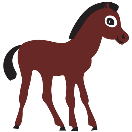 Illustration of cartoon foal on a white backgroundのイラスト素材