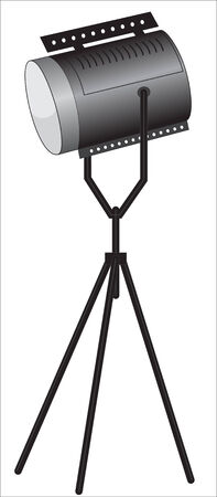 Illustration spotlight on a tripod on a white backgroundのイラスト素材
