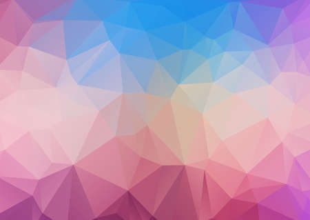 Illustration background of polygonal triangles of pink and blue tonesのイラスト素材