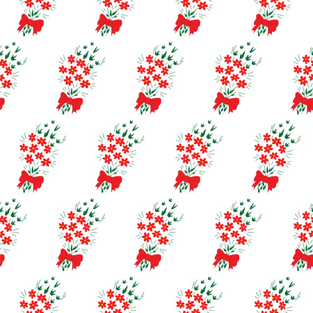 Illustration of seamless pattern bouquet of flowers on a white backgroundのイラスト素材