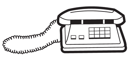 Illustration of black and white silhouette symbol telephoneのイラスト素材