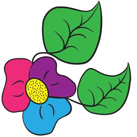 Illustration of three-colored shamrock flower on a white backgroundのイラスト素材